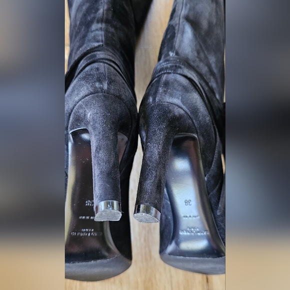 Saint Laurent knee high black suede boots size 38 - Picture 6 of 8